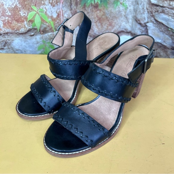 MADEWELL Black Leather The Angie Buckle Sandals, 8 - Picture 13 of 13